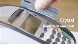  Presentation with credit card - Presentation theme with spending money - swiping credit card background and a coral colored foreground