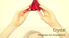  Presentation with unhappy - Presentation theme featuring spending money - unhappy bankrupt woman with empty background and a cream colored foreground