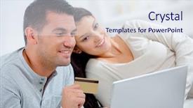  Presentation with internet of thing - PPT theme having spending money on the internet background and a  colored foreground