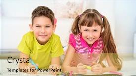  Presentation with kids reading book - Audience pleasing PPT theme consisting of spending time at home reading backdrop and a  colored foreground