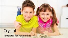  Presentation with hobby children - Cool new presentation design with spending time at home reading backdrop and a  colored foreground