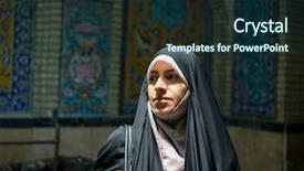  Presentation with woman muslim - Audience pleasing presentation consisting of spending time on traditional iranian backdrop and a wine colored foreground