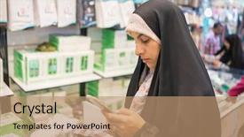  Presentation with woman muslim - Cool new presentation with spending time on traditional iranian backdrop and a coral colored foreground