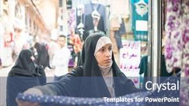 Presentation with woman muslim - Cool new presentation design with spending time on traditional iranian backdrop and a  colored foreground