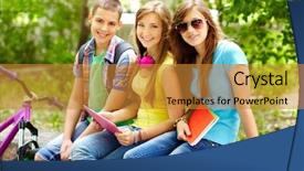  Presentation with teens - Theme enhanced with spending time together after school background and a gold colored foreground