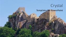  Presentation with rock stone - Colorful theme enhanced with sperlinga-rock-stone-castle backdrop and a light blue colored foreground