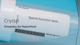  Presentation with sperm - Theme consisting of sperm-function-tests-these-tests background and a light blue colored foreground