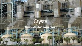 Presentation with steam turbine - PPT theme having spewing from power plant turbine background and a gray colored foreground