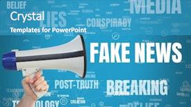  Presentation with fake news - Audience pleasing PPT theme consisting of sphere 3d words - digital composite of fake news backdrop and a teal colored foreground