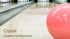  Presentation with bowling - Amazing PPT layouts having sphere ball standing on bowling backdrop and a lemonade colored foreground