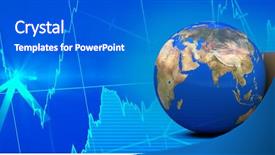  Presentation with earth - Colorful theme enhanced with sphere financial - 3d planet earth and cardboard backdrop and a cobalt blue colored foreground