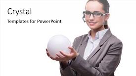  Presentation with bullseye center goal success business - Slide set having sphere financial - call center operator in business background and a white colored foreground