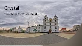  Presentation with holy spirit - Cool new presentation theme with cathedral main landmark of minsk backdrop and a light gray colored foreground