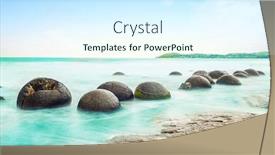  Presentation with eastern - Beautiful slide set featuring spheric-moeraki-boulders backdrop and a cool aqua colored foreground