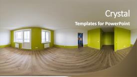  Presentation with living room - Colorful theme enhanced with seamless panorama of the empty backdrop and a gray colored foreground