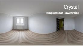  Presentation with 360 degree cameras - Cool new PPT theme with seamless panorama of the empty backdrop and a gray colored foreground