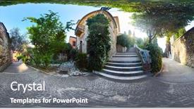  Presentation with green city - Cool new slide set with spherical 360 degrees panorama backdrop and a gray colored foreground