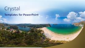  Presentation with 360 degree cameras - Presentation design consisting of spherical-360-degrees-seamless-panorama background and a sky blue colored foreground