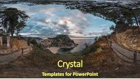  Presentation with coast - Slide deck enhanced with spherical 360 degrees seamless panorama background and a tawny brown colored foreground