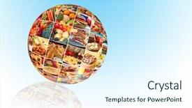  Presentation with breakfast sandwich - Presentation theme consisting of pancake breakfast lunch sandwich background and a cool aqua colored foreground