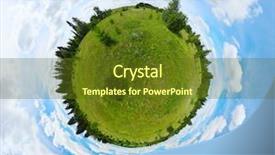 Presentation with tree sky trees green - Audience pleasing presentation theme consisting of spherical panorama of a green backdrop and a tawny brown colored foreground