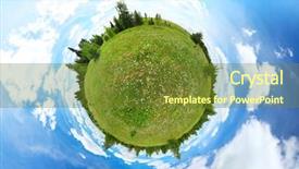  Presentation with summer trees - PPT layouts enhanced with spherical panorama of a green background and a tawny brown colored foreground