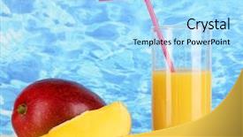  Presentation with woven - Audience pleasing presentation theme consisting of spherification fruit juice - ripe appetizing mango on woven backdrop and a  colored foreground