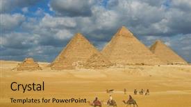  Presentation with cairo - Beautiful slide set featuring sphinx - giza pyramids - cairo egypt backdrop and a yellow colored foreground