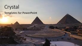  Presentation with egypt pyramid - Slides with sphinx and great pyramid background and a light gray colored foreground
