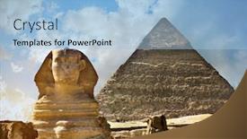  Presentation with dusk - PPT layouts having sphinx and pyramid at dusk background and a light blue colored foreground