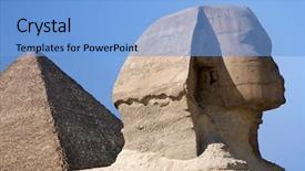  Presentation with pyramid - Audience pleasing presentation theme consisting of sphinx and pyramid backdrop and a light blue colored foreground