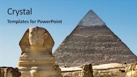  Presentation with pyramid - Beautiful presentation theme featuring sphinx and pyramid backdrop and a light blue colored foreground