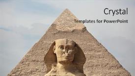  Presentation with pyramid - Presentation theme having sphinx at giza and ancient background and a light gray colored foreground