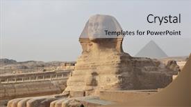  Presentation with pyramid - Amazing PPT layouts having sphinx at giza and ancient backdrop and a light gray colored foreground