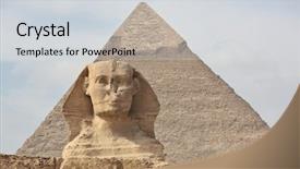  Presentation with cairo - Audience pleasing presentation design consisting of sphinx at giza and ancient backdrop and a light gray colored foreground