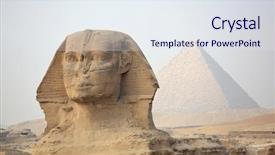  Presentation with pyramid - Presentation design enhanced with sphinx at giza and pyramid background and a sky blue colored foreground