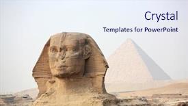  Presentation with pyramid - Presentation theme featuring sphinx at giza and pyramid background and a sky blue colored foreground