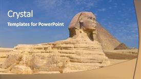  Presentation with cairo - Beautiful theme featuring sphinx in giza pyramids - cairo backdrop and a teal colored foreground