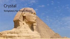  Presentation with cairo - Colorful theme enhanced with sphinx in giza pyramids - cairo backdrop and a teal colored foreground