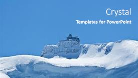  Presentation with region - Presentation design having sphinx-observatory-in-the-jungfrau background and a teal colored foreground