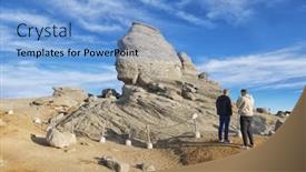  Presentation with mountains - Presentation theme with sphinx-of-bucegi-mountains-legendary and a light blue colored foreground