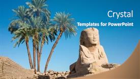  Presentation with ancient egypt - PPT theme with sphinx-statue-near-luxor-temple background and a teal colored foreground