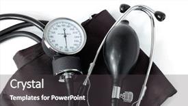  Presentation with blood pressure - Presentation having sphygmometer - manual blood pressure monitor medical background and a  colored foreground