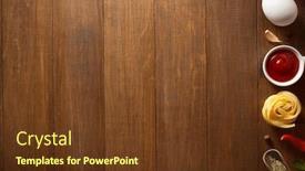  Presentation with herb - Audience pleasing presentation theme consisting of spice and herb on wooden background texture backdrop and a tawny brown colored foreground