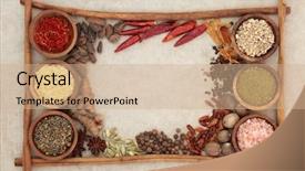  Presentation with herb - Beautiful PPT layouts featuring spice and herb seasoning backdrop and a coral colored foreground