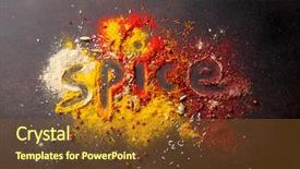  Presentation with stone - PPT theme with spice drawing on various spices background and a tawny brown colored foreground