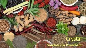  Presentation with dried food - Cool new presentation with spice fresh and dried food backdrop and a tawny brown colored foreground