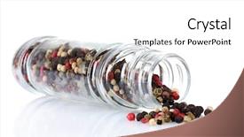  Presentation with pepper - PPT theme featuring spice pepper in the glass background and a white colored foreground