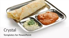  Presentation with south indian food - PPT theme consisting of spiced potatoes south indian food background and a white colored foreground