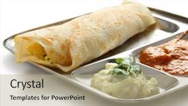  Presentation with indian food - Beautiful PPT layouts featuring spiced potatoes south indian food backdrop and a mint green colored foreground
